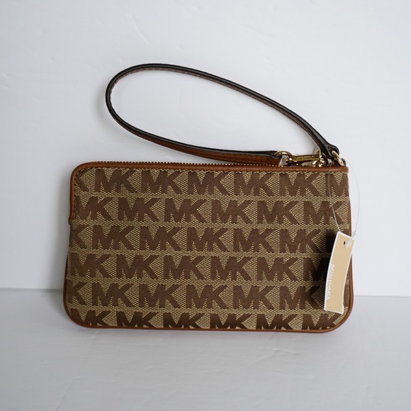 Michael Kors Jet Set Travel L TZ Wristlet MK Brown - Picture 2 of 8